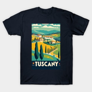 A Vintage Travel Art of Tuscany - Italy T-Shirt